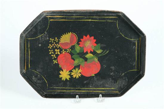 Appraisal: TOLE TRAY American mid th century Octagonal with original red