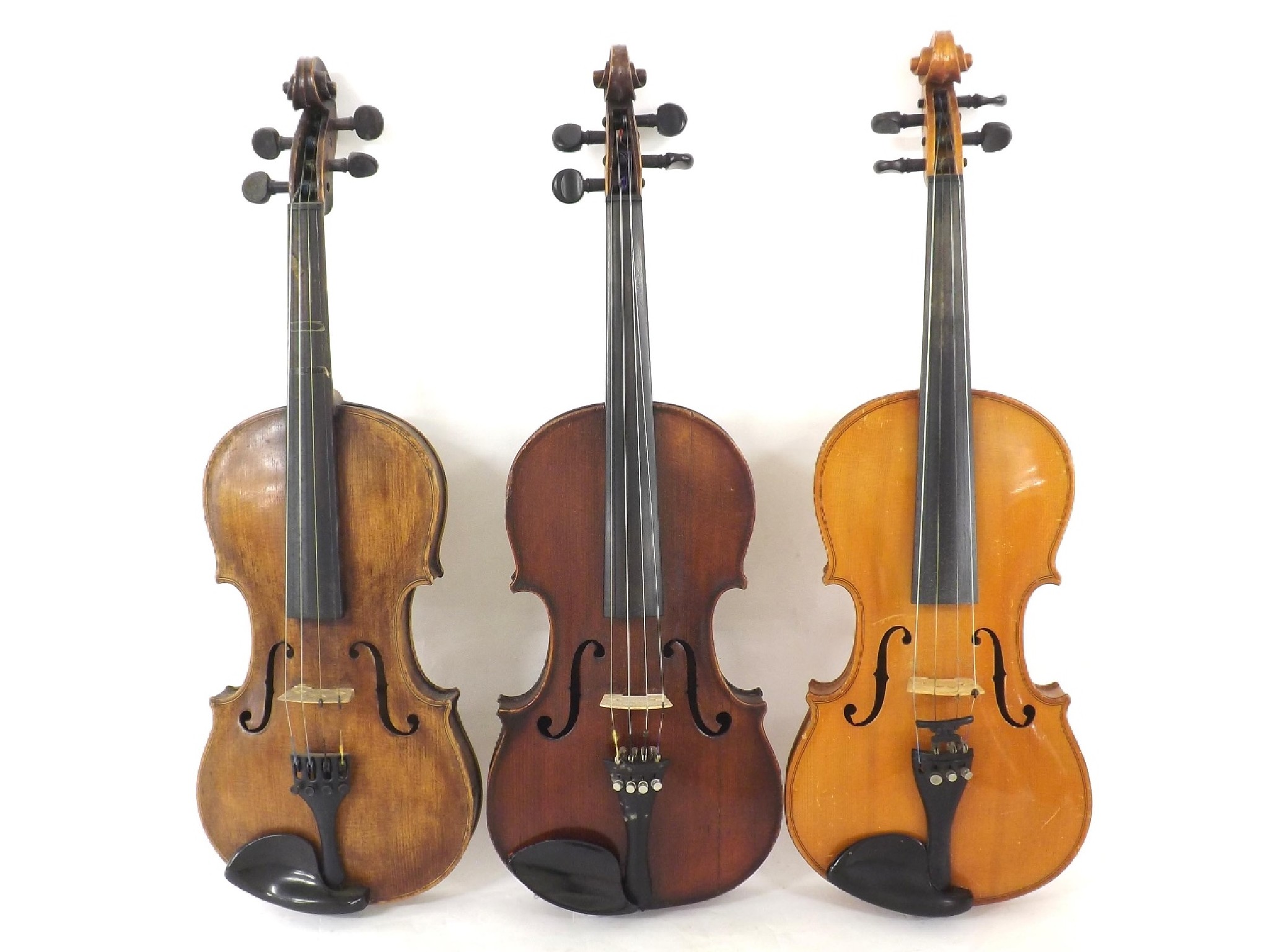 Appraisal: Late th century Stainer copy violin also two other full