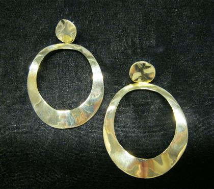 Appraisal: karat yellow gold drop hoop earrings IppolitaL in dwt