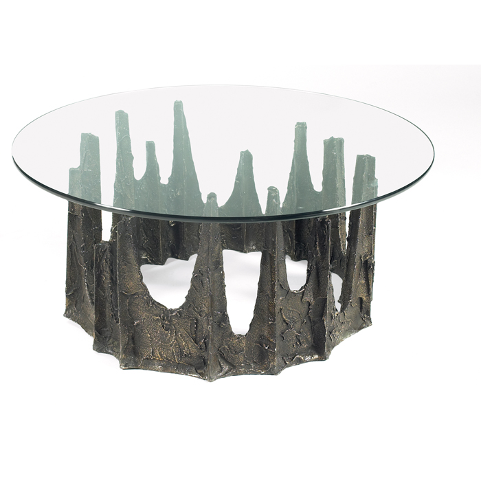 Appraisal: Paul Evans coffee table by Paul Evans Studio sculpted bronze