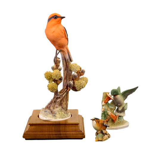 Appraisal: Royal Worcester Dorothy Doughty Cock Vermillion Flycatcher Lot Royal Worcester