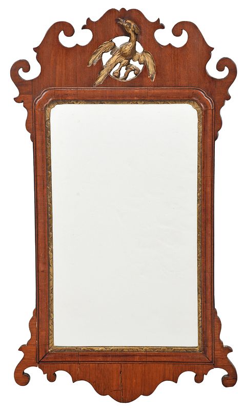 Appraisal: Chippendale Style Wall Mirror American th century mahogany mirror with