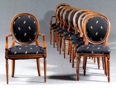 Appraisal: Assembled set ten Adam style chairs matching black upholstery th