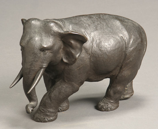 Appraisal: Japanese Copper-Alloy Figure of an Elephant Sealed twice Atsuyoshi and