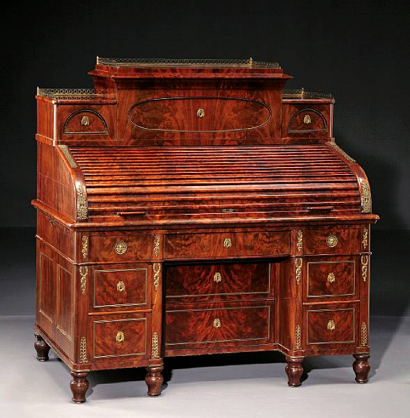 Appraisal: A Baltic Neoclassical gilt bronze mounted mahogany desk probably Russian