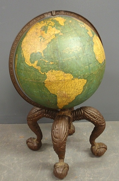 Appraisal: - Early globe by Cram s with cast iron ring