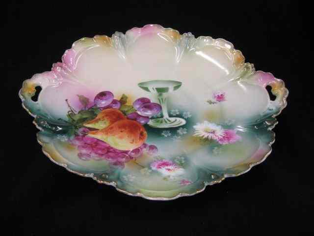 Appraisal: R S Prussia Porcelain Cake Plate scarce fruit champagne glass