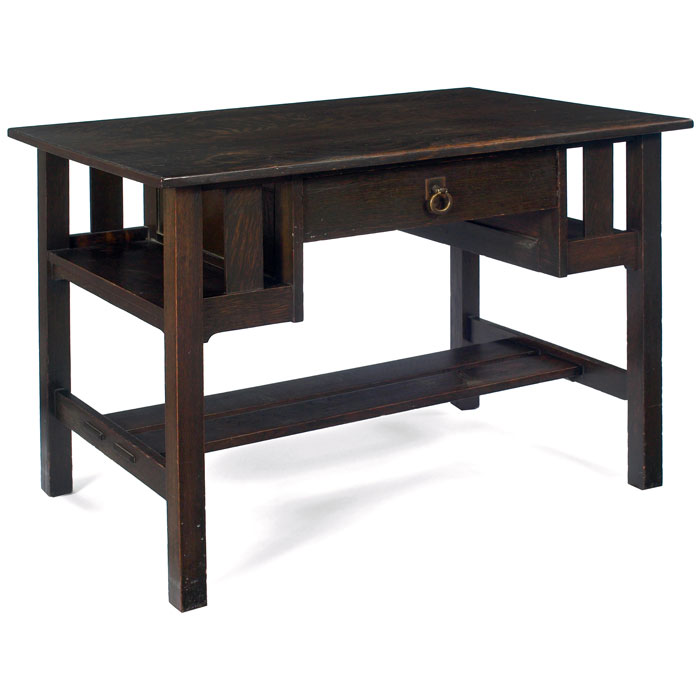 Appraisal: Stickley Brothers desk similar to rectangular top over a single