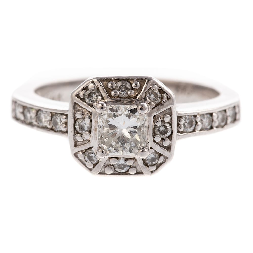 Appraisal: A Ladies Princess Cut Diamond Engagement Ring K white gold