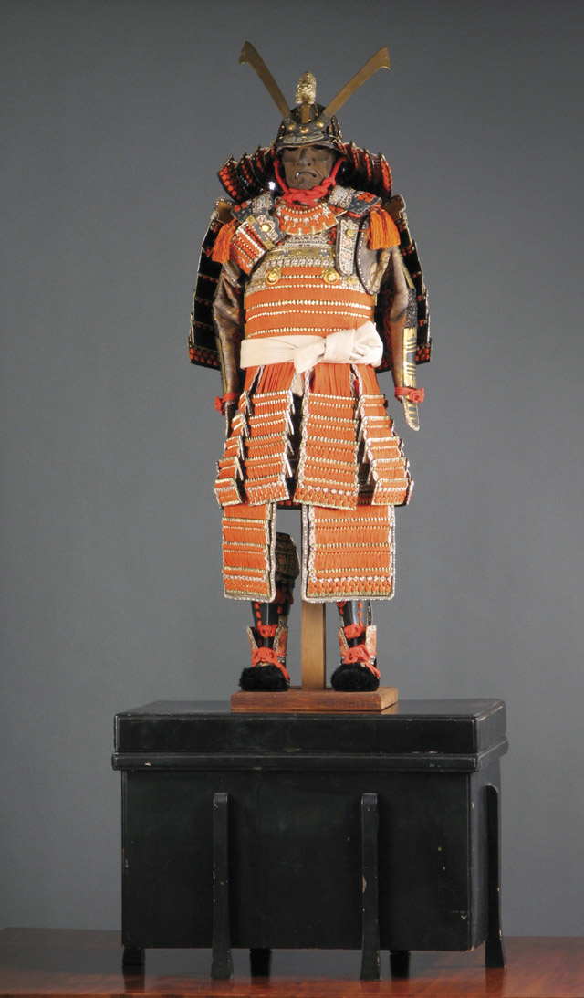 Appraisal: MINIATURE SUIT OF JAPANESE AKA-ITO ODOSHI TACHI-DO The armor of