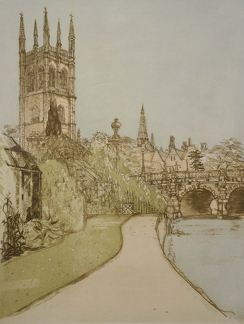 Appraisal: Richard Beer British b Magdalen Bridge signed and titled in