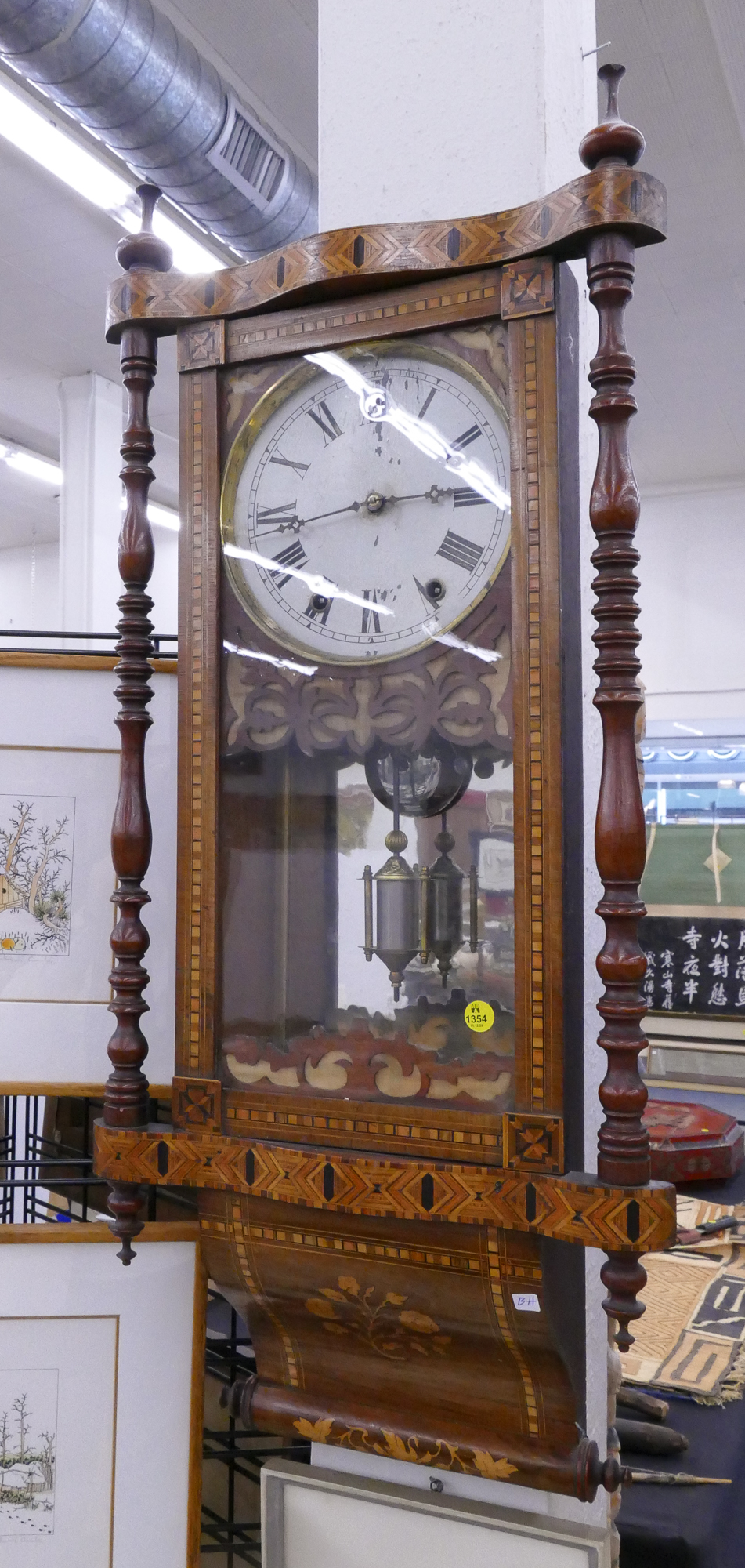 Appraisal: Antique Anglo American Day Wall Clock- x ''