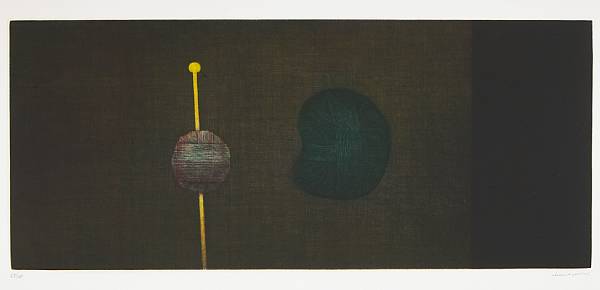 Appraisal: Yozo Hamaguchi Yellow Needle M Gal - Color mezzotint printed