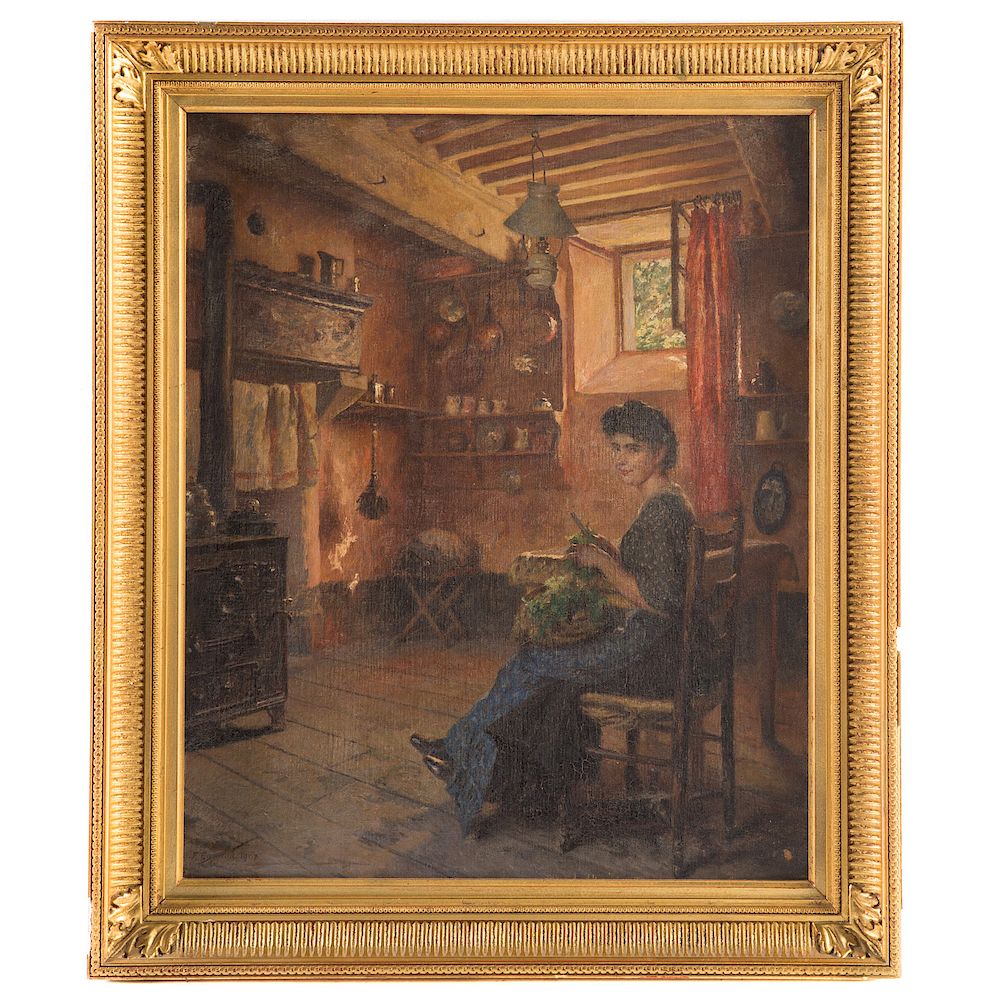 Appraisal: Fernand Corman Woman in Interior oil on canvas French -