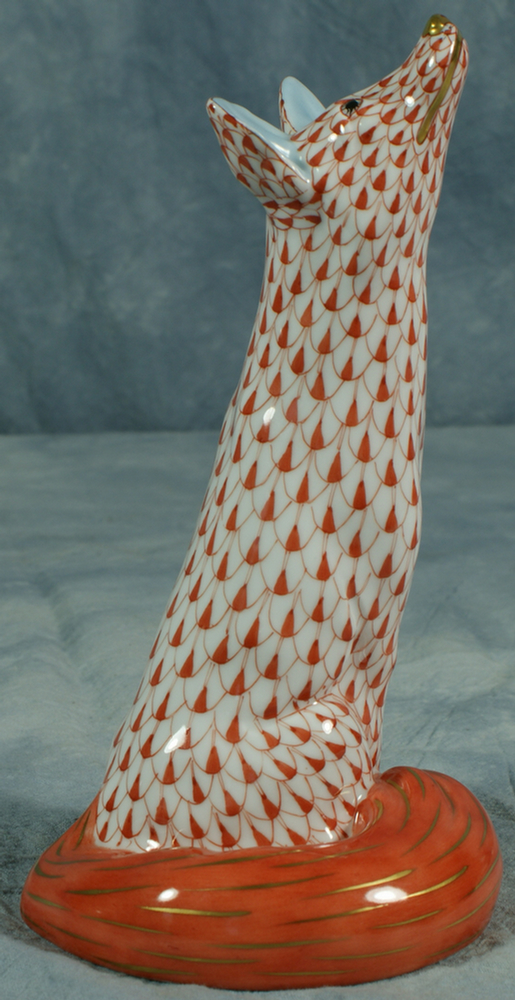 Appraisal: Herend fishnet figurine red fox tall no damage Estimate -