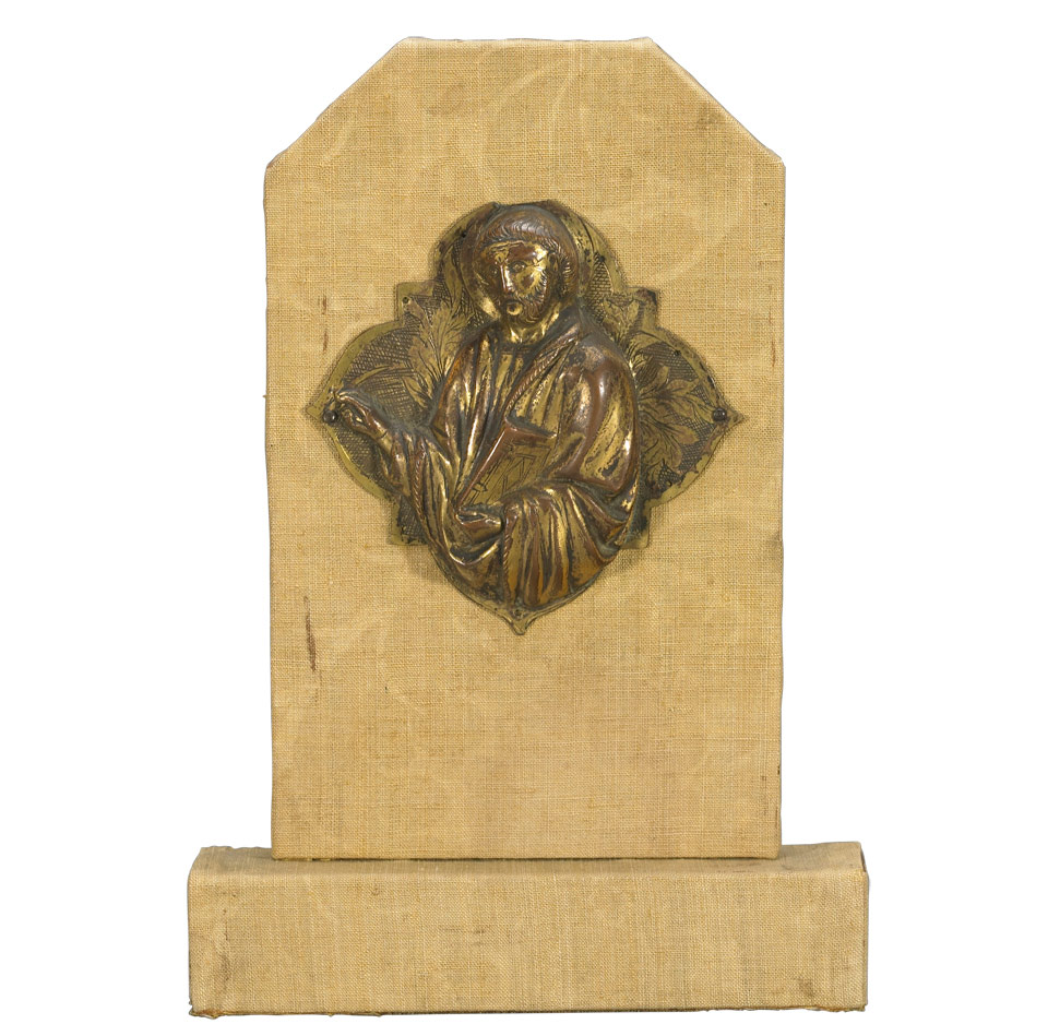 Appraisal: Byzantine Style Gilt Bronze Repouss Plaque of a Saint th