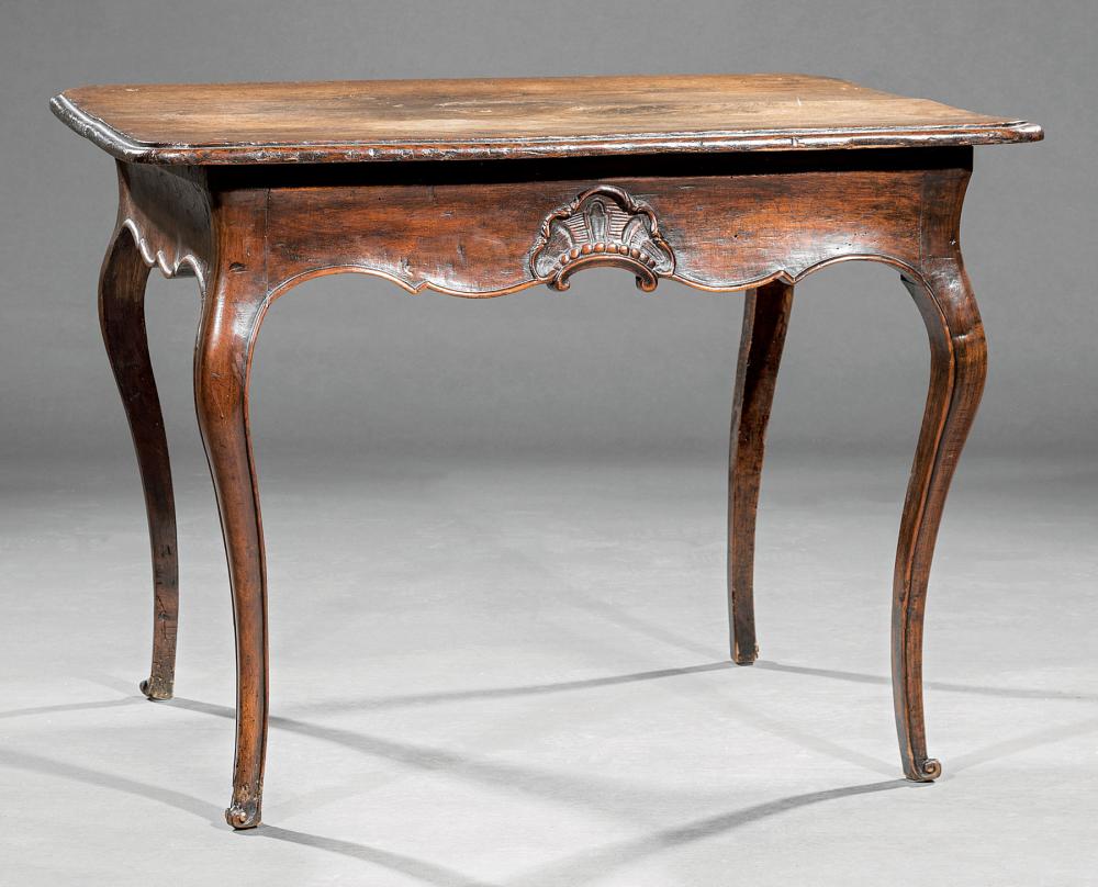 Appraisal: French Provincial Carved Walnut Side Table late th early th