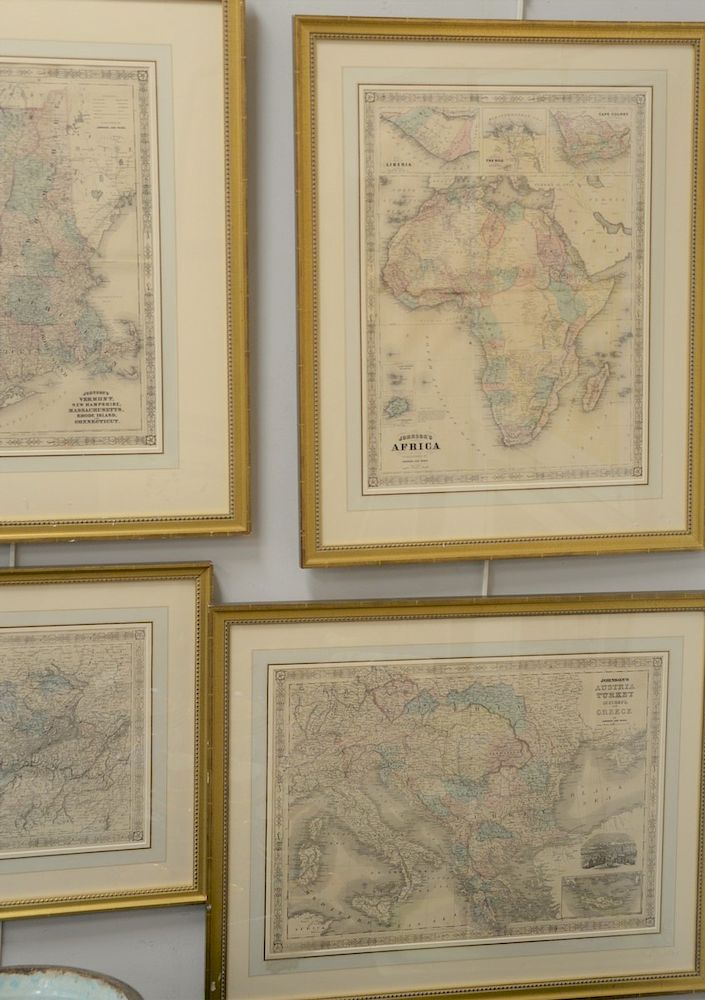 Appraisal: Group of six Johnson's colored maps to include Vermont New