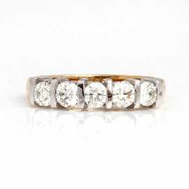 Appraisal: An ct gold five stone diamond ring estimated total diamond