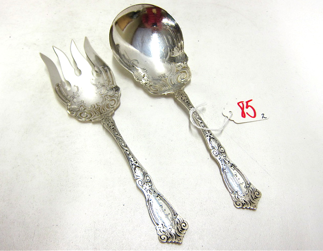 Appraisal: TWO PIECE SOLID STERLING SILVER SALAD SET by Wallace in