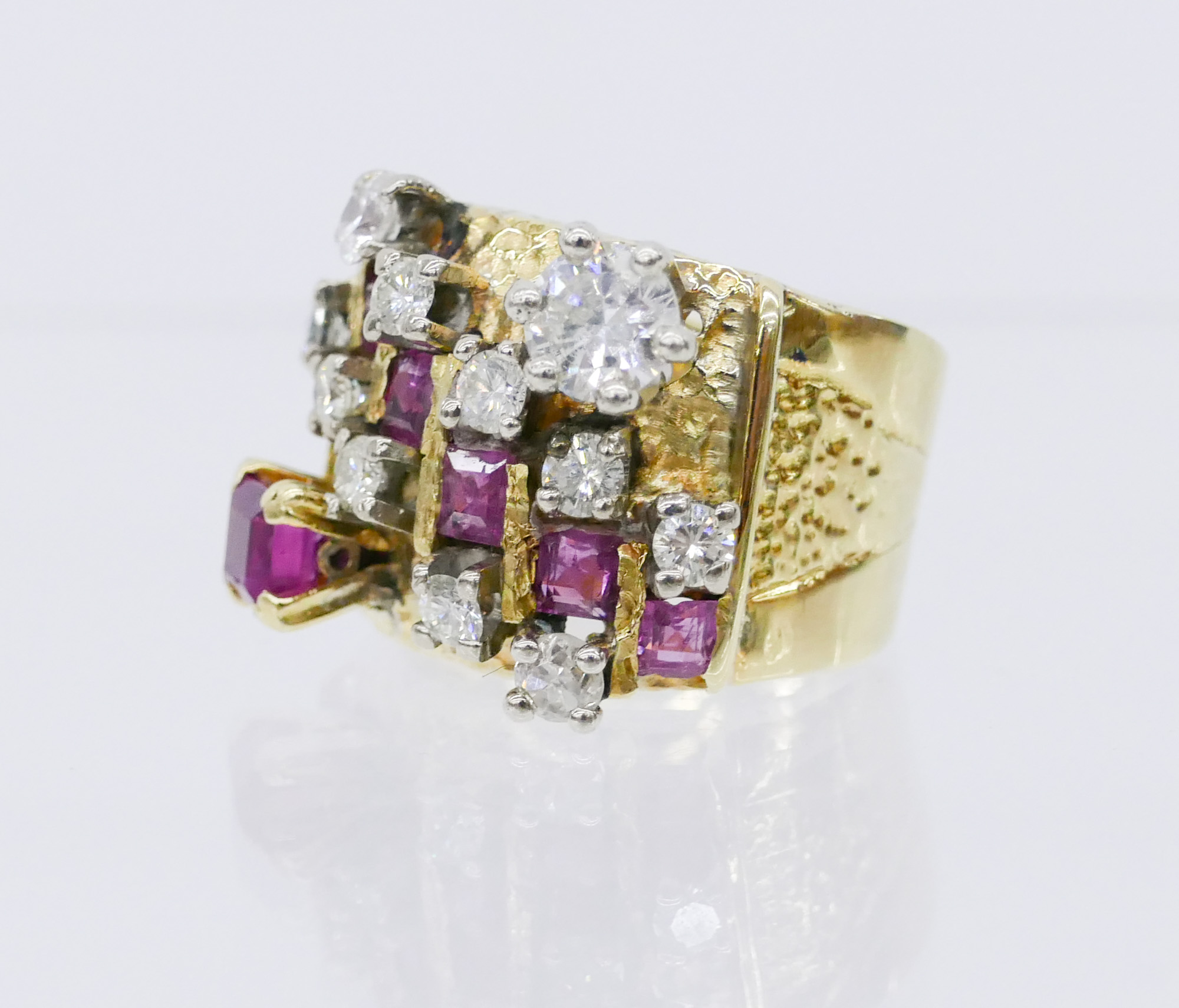 Appraisal: Ladies k Diamond and Ruby Custom Ring Size Includes a