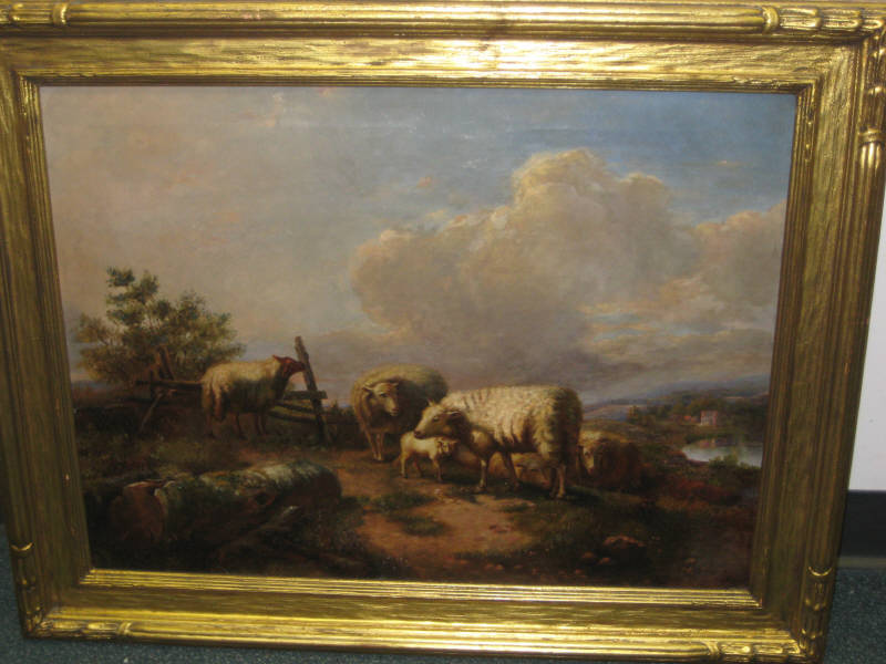 Appraisal: CF SMITH Sheep grazing in a landscape oil on canvas