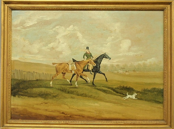 Appraisal: - English oil on canvas laid down on board painting