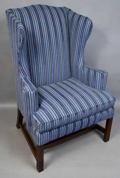 Appraisal: th Century Chippendale wing chair h x w x d