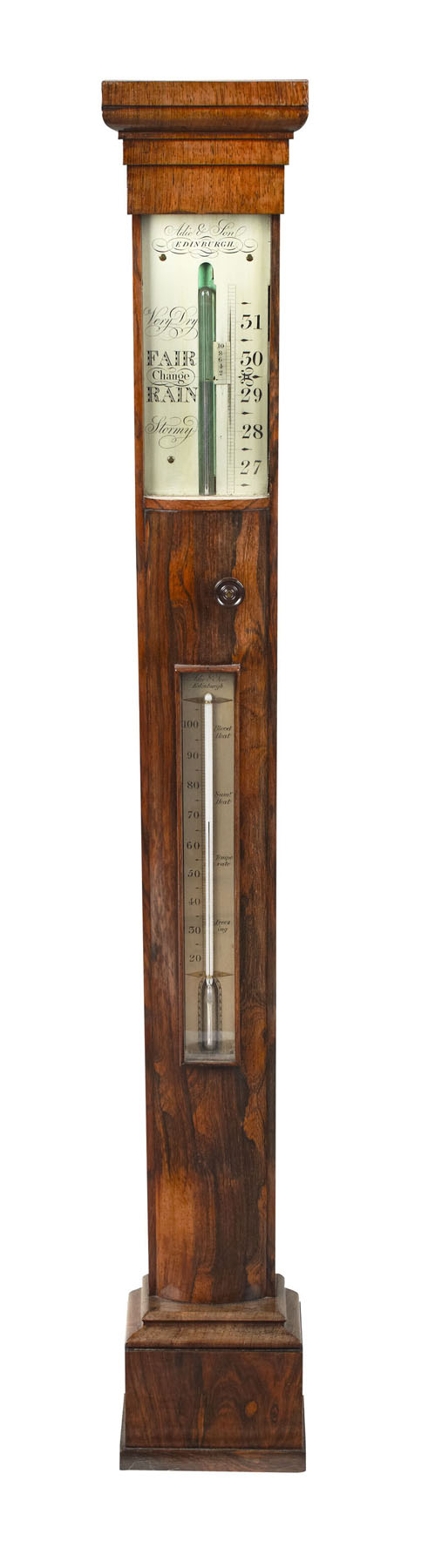 Appraisal: A ROSEWOOD STICK BAROMETER BY ADIE SON EDINBURGH EARLY TH