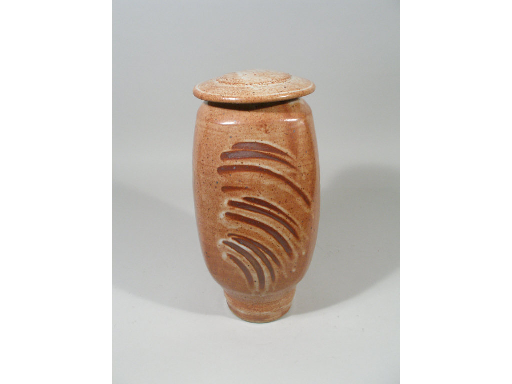 Appraisal: Contemporary Pottery Jar Warren MacKenzie covered tall jar by Warren