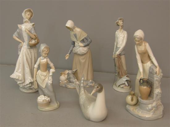 Appraisal: Six Lladro and Nao figures including a gentleman with a