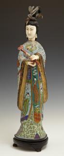 Appraisal: Tall Oriental Cloisonne Figure of a Woman c Tall Oriental