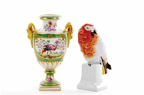 Appraisal: Rosenthal parrot and English urn Rosenthal porcelain figure depicting parrot