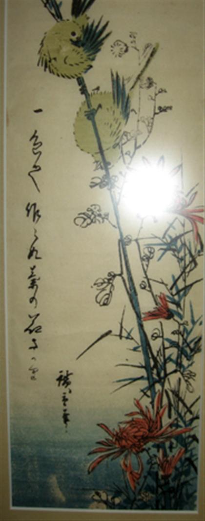 Appraisal: seven japanese woodblocks ANDO HIROSHIGE japanese - KACHO-E Some signed