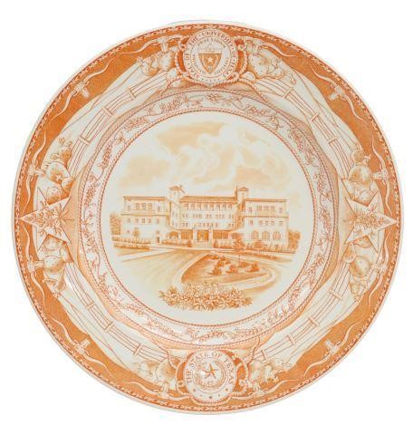 Appraisal: Wedgwood commemorative University of Texas plate burnt orange on a