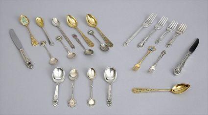 Appraisal: TWENTY-TWO FRENCH SILVER SALT SPOONS In the Fiddle Shell and