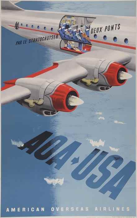 Appraisal: LEWITT-HIM AOA TO USA STRATOCRUISER lithograph in colours condition A-