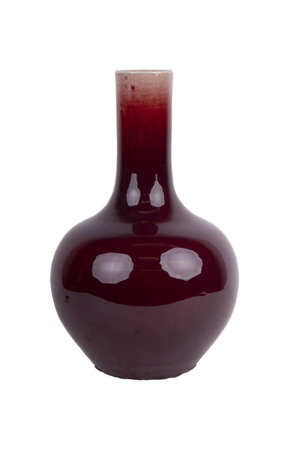 Appraisal: CHINESE OXBLOOD PORCELAIN VASE inches diameter inches high Condition