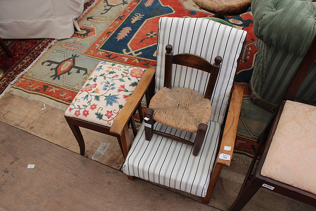 Appraisal: A VICTORIAN MAHOGANY STOOL cm wide together with a small