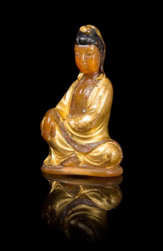 Appraisal: Sale Lot A Rare Chinese Gilt Tianhuang Soapstone Figure of