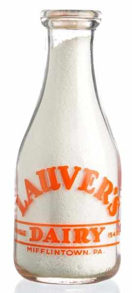 Appraisal: Lauver's Dairy Milk Bottle Description Mifflintown PA Condition Excellent Size