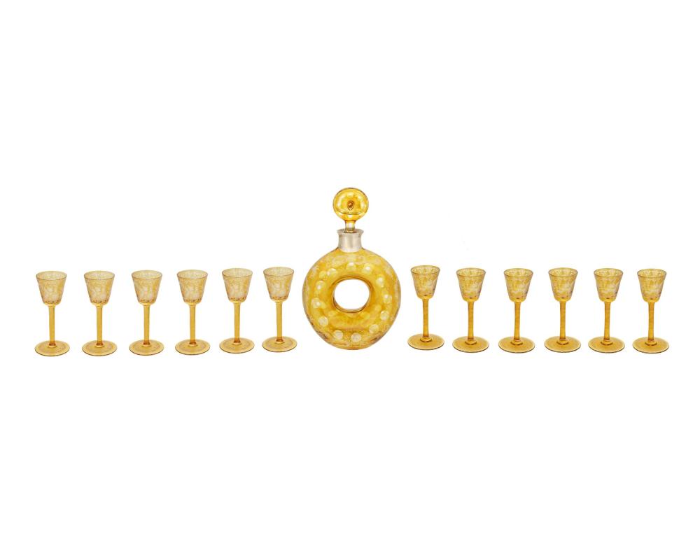 Appraisal: A BOHEMIAN CUT-GLASS APERITIF SETA Bohemian cut-glass aperitif set Late