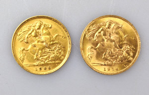 Appraisal: Two half sovereigns