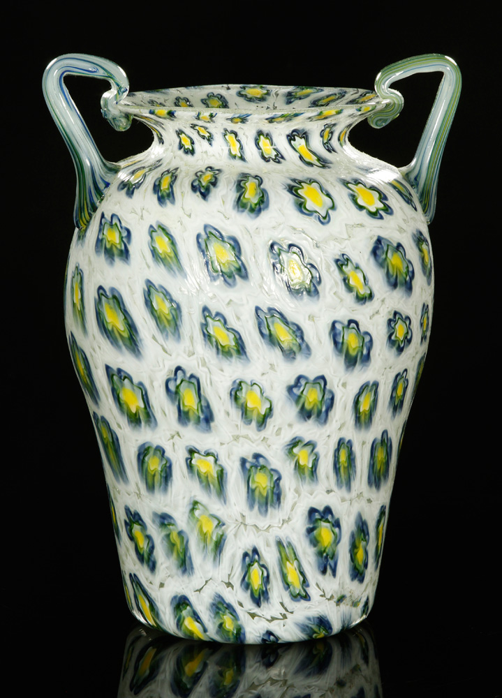 Appraisal: - Fratelli Toso Millefiori Vase Fratelli Toso vase millefiori glass