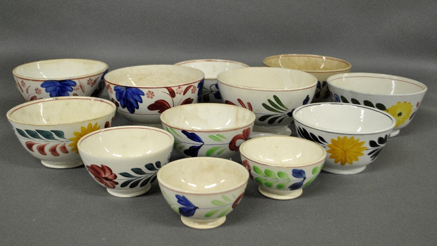 Appraisal: - Assembled set of twelve reproduction Adams Rose bowls some