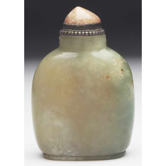 Appraisal: th century snuff bottle large form in green and cream