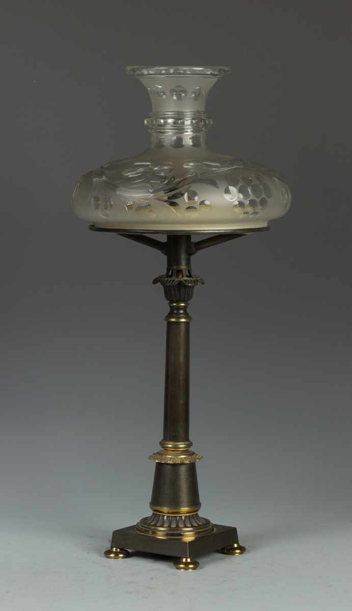 Appraisal: Early th Cent Sinumbra Brass gilded brass base converted to