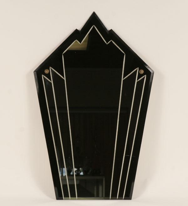 Appraisal: Art deco mirror stylish angular shape with peaked top contour