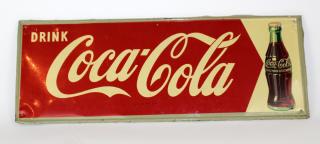 Appraisal: Vintage MCA Coca Vintage metal MCA Coca-Cola advertising sign Marked