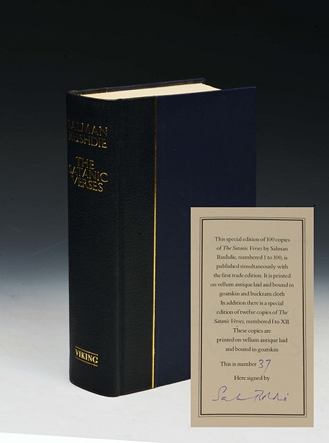 Appraisal: RUSHDIE Salman The Satanic Verses Viking Press Special Edition signed